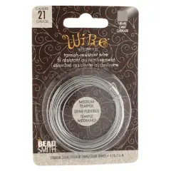 The Beadsmith&reg; Wire Elements&trade; 21 Gauge Tarnish Resistant Medium Temper Square Wire, 4yd.Titanium