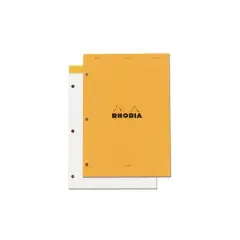 Rhodia&reg; Orange 3-Hole Lined Pad, 8.25" x 11.75"