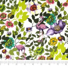 SINGER Flamingo Flowers Cotton Fabric