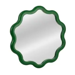 Hello Honey&reg; 23.75" Green Scalloped Wavy Wall Mirror