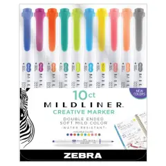 Zebra Mildliner 10 Color Double-Ended Highlighter Set