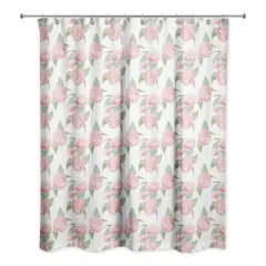 Pink Hydrangea Pattern 71" x 74" Shower Curtain
