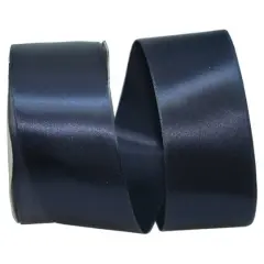 JAM Paper 2.25" x 50yd. Double Face Satin Allure Ribbon Navy