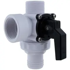Swim Central 6.25" White HydroTools Swimming Pool & Spa Standard Left Outlet 3-Way Ball Valve