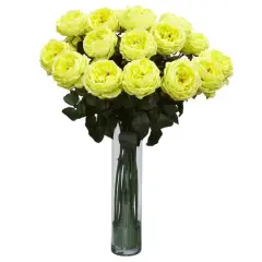 31" Fancy Rose Silk Flower Arrangement Yellow