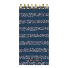 TF Publishing Blue Boho Stripe Undated Daily Agenda Notepad Planner