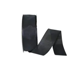 JAM Paper 1.5" x 50yd. Linen Touch Mono Ribbon Black