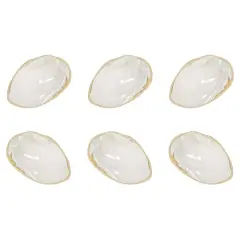 Hello Honey&reg; 13" White Stoneware Shell Plates with Reactive Glaze, 6ct.