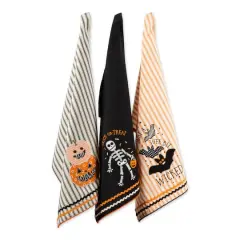 DII&reg; Embellished Halloween Happy Haunting Wicked Treats Dishtowels Set