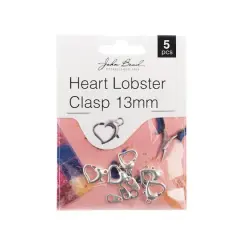 John Bead Must Have Findings 13mm Heart Lobster Clasps Silver