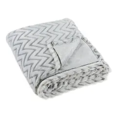 DII&reg; Gray Chevron Plush Throw