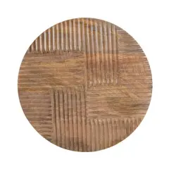 Habitat Izzy 20" Natural Crosshatch Round Wood Wall Art