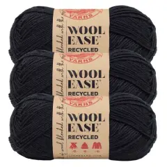 3 Pack Lion Brand&reg; Wool-Ease&reg; Recycled Solid Yarn Black