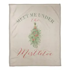 Meet Under Mistletoe 50x60 Coral Fleece Blanket