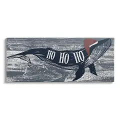 Stupell Industries Ho Ho Ho Christmas Santa Whale Canvas Wall Art