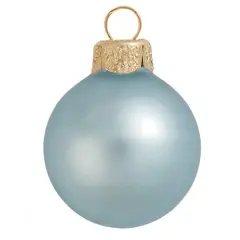 Whitehurst 40ct. 1.5" Matte Glass Christmas Ornaments Baby Blue