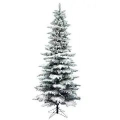 7.5ft. Unlit Slim Flocked Utica Fir Artificial Christmas Tree