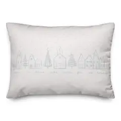 Winter Town No Place Like Home 20" x 14" Indoor/Outdoor Pillow