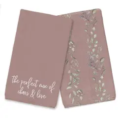 Chaos & Love Tea Towel Set Maroon