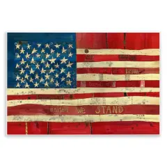 Stupell Industries United We Stand Independence Day Festive American Flag Wall Plaque Art