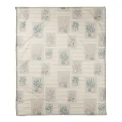 Shell Panels Coral Fleece Blanket Blush Stripe