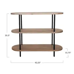 Hello Honey&reg; Oval Mango Wood & Metal 3-Tier Shelf