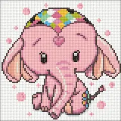 Crafting Spark Pink Elephant Diamond Painting Kit