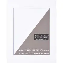 11" x 14" Brazilian White Double Mat by Studio D&eacute;cor&reg;, 8.5" x 11" Opening Size