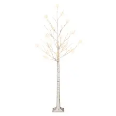 6ft. Pre-Lit White Artificial Twig Christmas Tree, White Lights, 2ct.