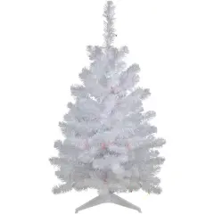 3ft. Pre-Lit Snow White Artificial Christmas Tree, Multicolor LED Lights