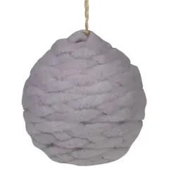 3.25" Light Gray Knit Shatterproof Ball Ornament