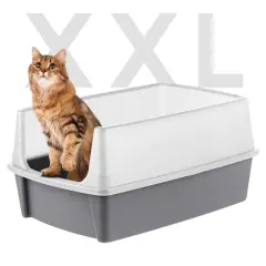 Iris&reg; XL Open Top Cat Litter Box, Gray