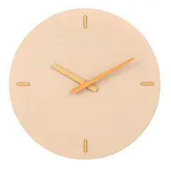 Hello Honey&reg; 12" Beige & Natural Round Stoneware & Wood Wall Clock