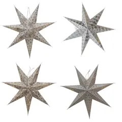 Hello Honey&reg; 24" Paper Star Ornament Set with LED Lights