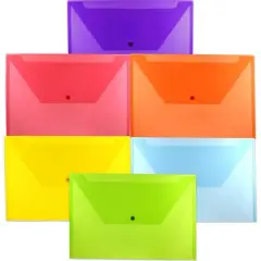 JAM Paper 9.75" x 14.5" Mixed Plastic Snap Closure Booklet Envelopes, 12ct.