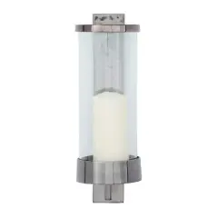 Grey Aluminum Contemporary Wall Sconce, 16" x 5" x 7"