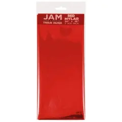 JAM Paper Mylar 20" x 26" Tissue Paper, 3ct. Red Mylar