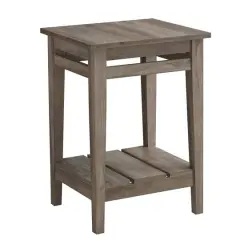 Walker Edison 18" Gray Wash Farmhouse Trim Side Table