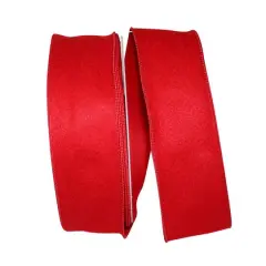 JAM Paper 2.5" x 20yd. Scarlet Wired Felt Holiday Ribbon