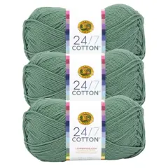 3 Pack Lion Brand&reg; 24/7 Cotton&reg; Yarn Spruce