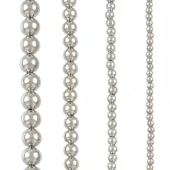 Rhodium Metal Round Beads Mix, by Bead Landing&trade;