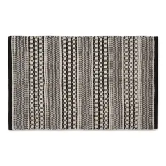 DII&reg; Black Dobby Stripe Hand-Loomed Rug, 2ft. x 3ft.