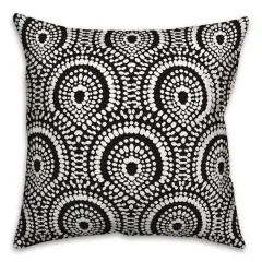 18" x 18" Fan Pattern Indoor/Outdoor Throw Pillow Black