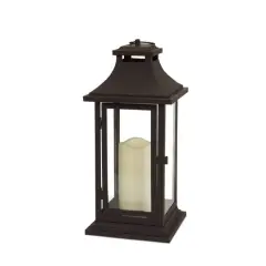 14.75" Black Lantern with LED Candle
