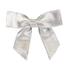 JAM Paper 3" Metallic Lame Twist Tie Bows, 100ct. Silver