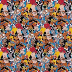 Space Jam Sticker Stack Precut Cotton Fabric