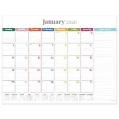 2026 Rainbow Blocks Medium Desk Pad Monthly Blotter Calendar