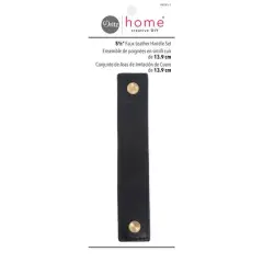 Dritz&reg; Home 5.5'' Faux Leather Handle Set Black