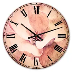 Designart 'Cute Light Pink Magnolia Flower Traditional Wall Clock
