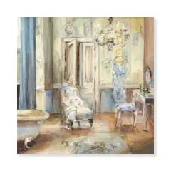 Designart - French Boudoir Bath I - Traditional Bathroom Premium Canvas Wall Art